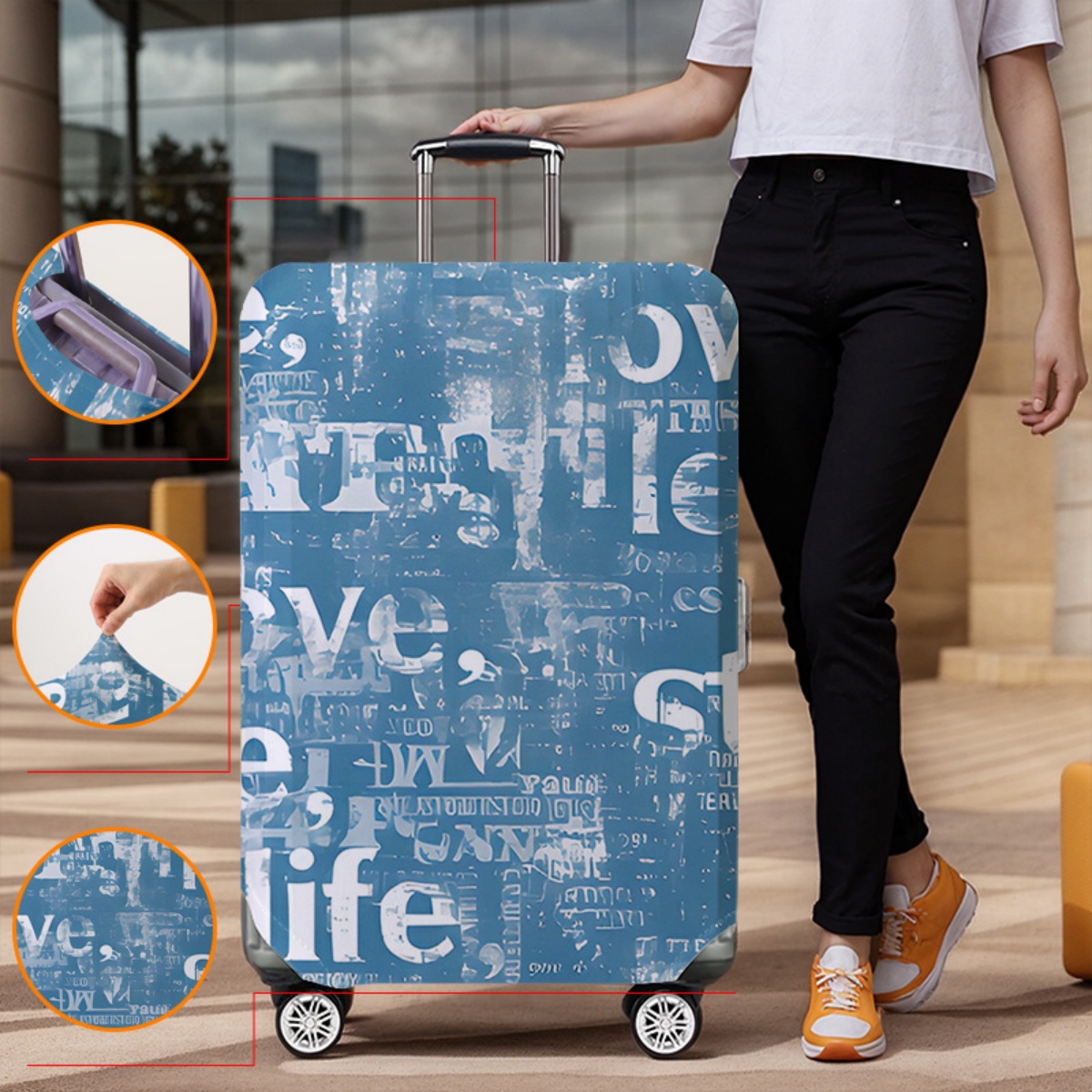 غطاء حقيبة السفر مرن مقاوم للم - مراجعة Waterproof Suitcase Cover Protector وسعره