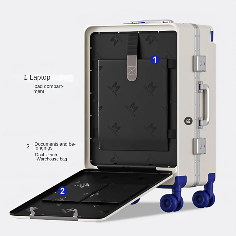 حقيبة أمتعة مفتوحة أمامية بمقب - مراجعة Aluminum Frame Carry On Luggage وسعره