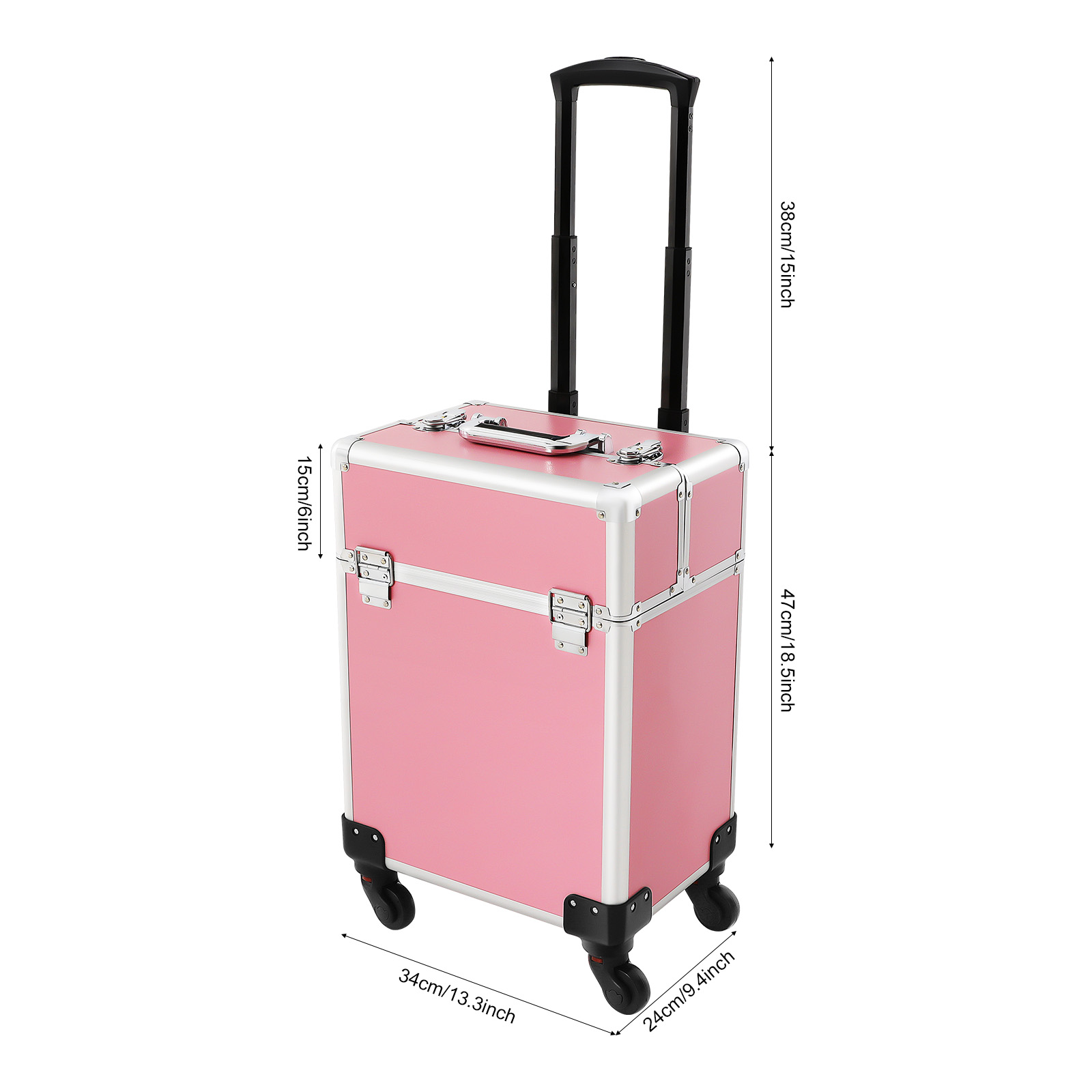 حقيبة مكياج متنقلة بعجلات مع م - مراجعة Foldable Rolling Luggage Bag وسعره