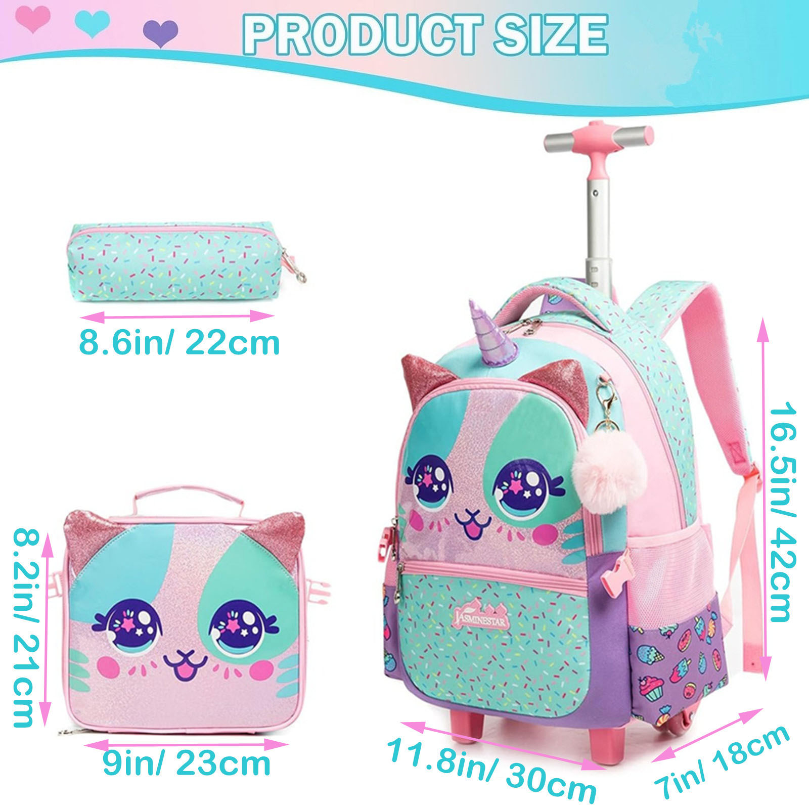 3 قطع من حقائب الظهر اللطيفة ل - مراجعة Foldable Rolling Luggage Bag وسعره