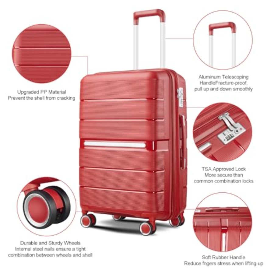 مجموعة حقائب سفر 4 قطع قابلة ل - مراجعة Expandable Hard Shell Luggage Set وسعره