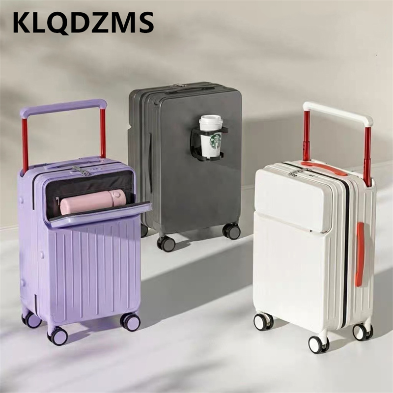 حقيبة سفر KLQDZMS بفتحة أمامية - مراجعة Front Opening Laptop Luggage 24 Inch وسعره