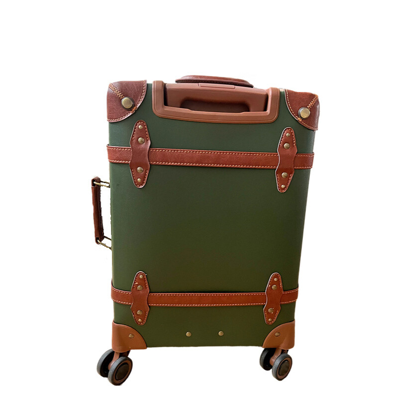 حقيبة كلاسيكية من جلد البولي ي - مراجعة Retro Vintage Trunk Suitcase وسعره