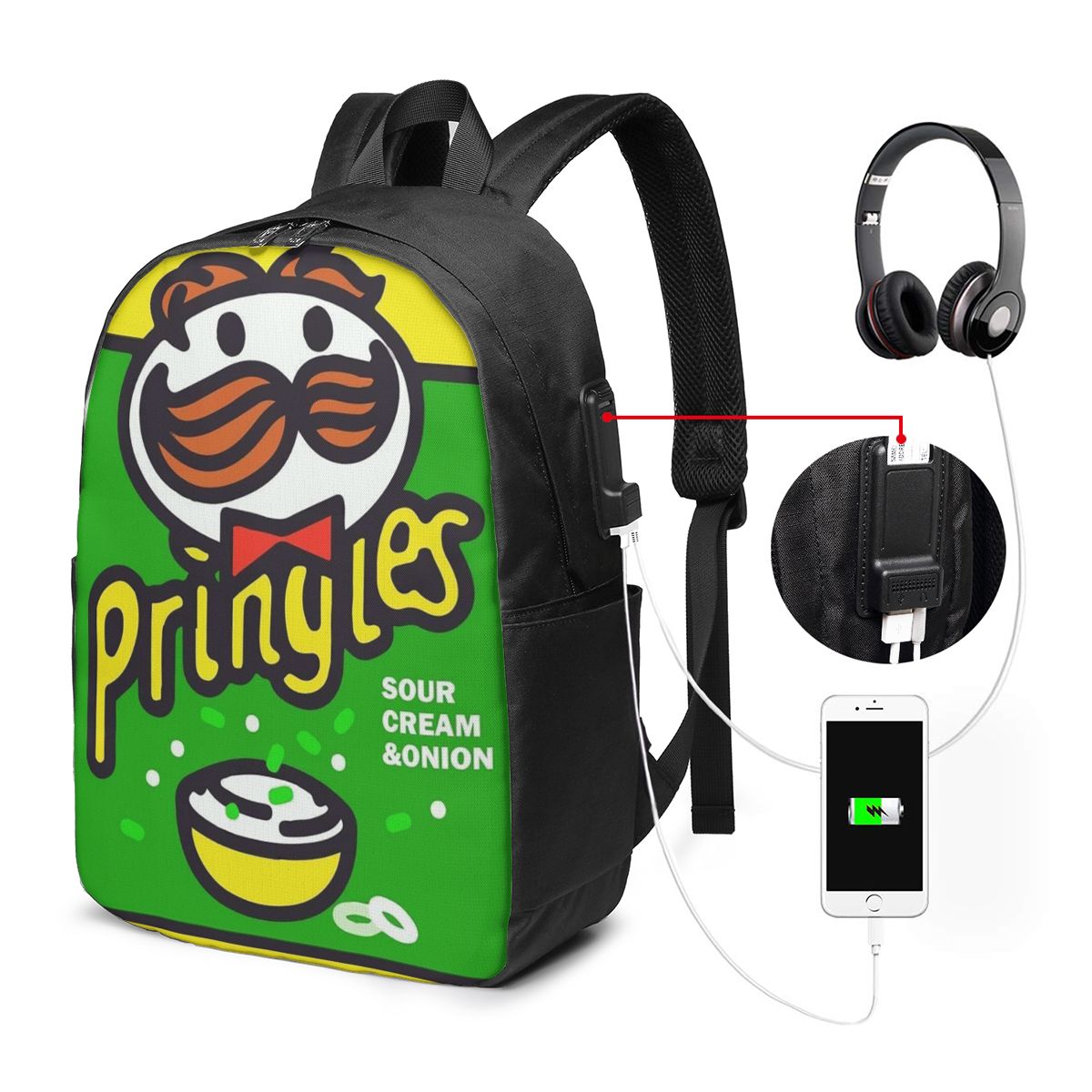 حقيبة ظهر مطبوعة بتصميم رقائق  - مراجعة Backpacks وسعره