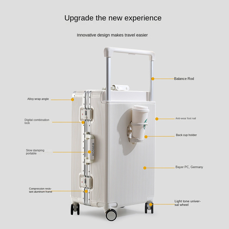 حقيبة بعجلات بإطار من الألومني - مراجعة Aluminum Frame Carry On Luggage وسعره