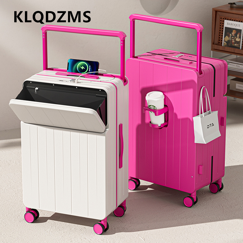 KLQDZMS حقيبة متعددة الوظائف ا - مراجعة Front Opening Laptop Luggage 24 Inch وسعره