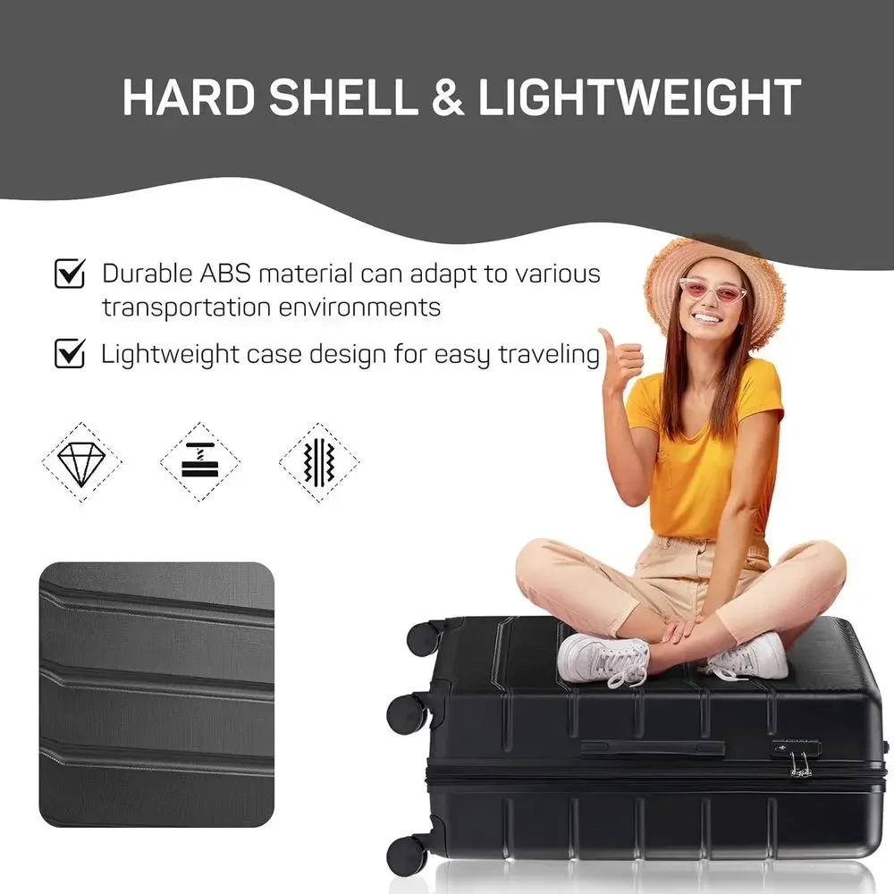 طقم حقائب سفر صلبة دوارة من 3  - مراجعة Expandable Hard Shell Luggage Set وسعره