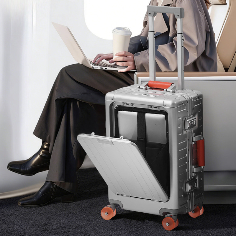 حقيبة سفر من سبائك الألومنيوم  - مراجعة Front Opening Laptop Luggage 24 Inch وسعره