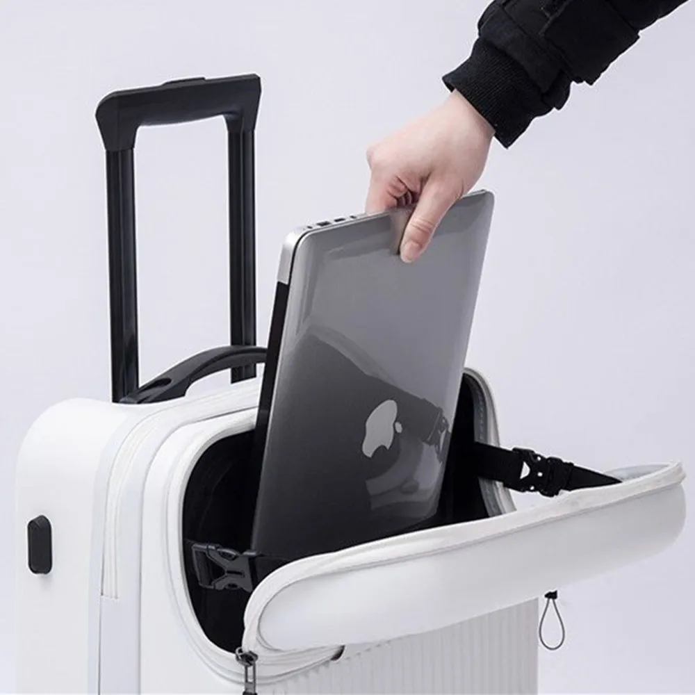 حقيبة سفر بعجلات بغطاء أمامي ق - مراجعة Front Opening Laptop Luggage 24 Inch وسعره