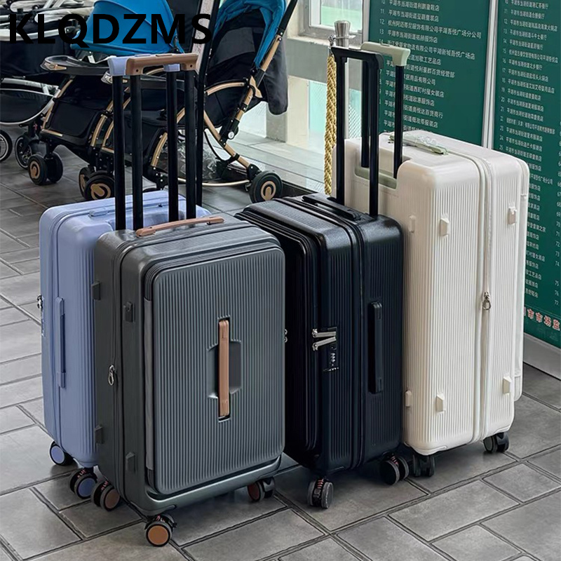حقيبة سفر بعجلات من KLQDZMS بف - مراجعة Front Opening Laptop Luggage 24 Inch وسعره