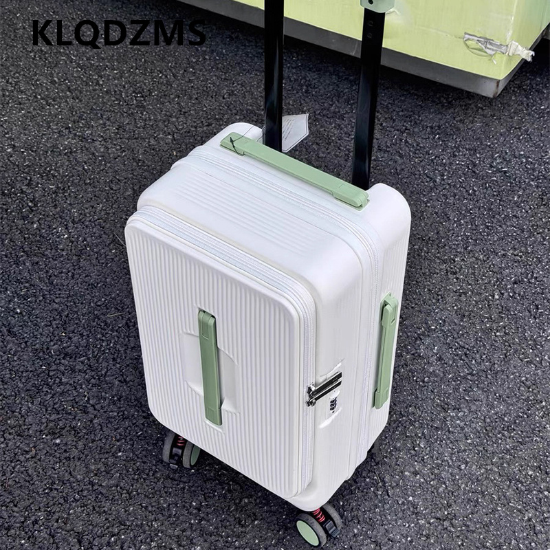 حقيبة سفر بعجلات من KLQDZMS بف - مراجعة Front Opening Laptop Luggage 24 Inch وسعره