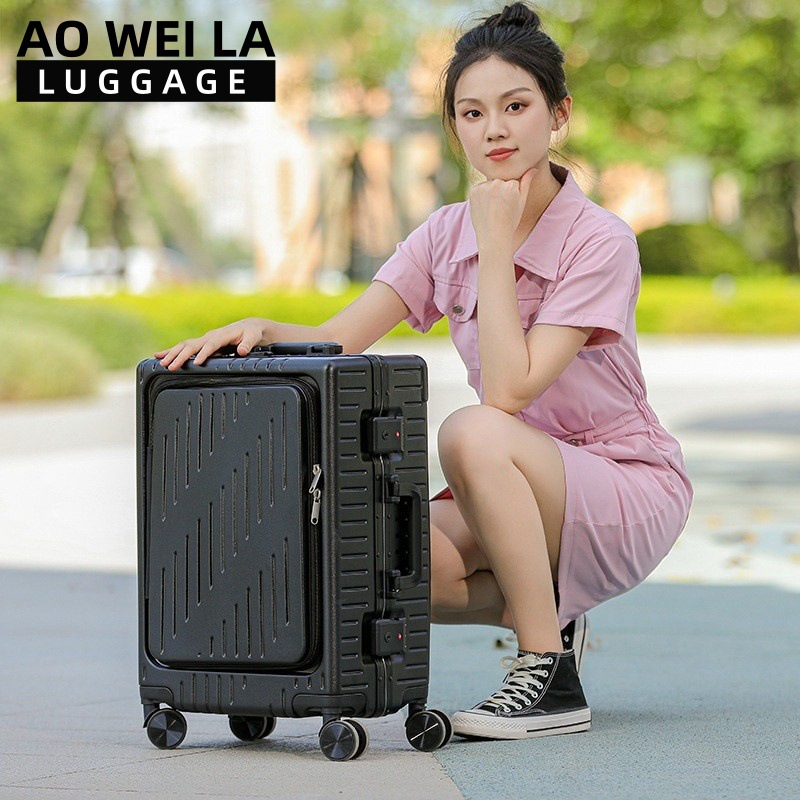 حقيبة سفر للأعمال بفتحة أمامية - مراجعة Aluminum Frame Carry On Luggage وسعره