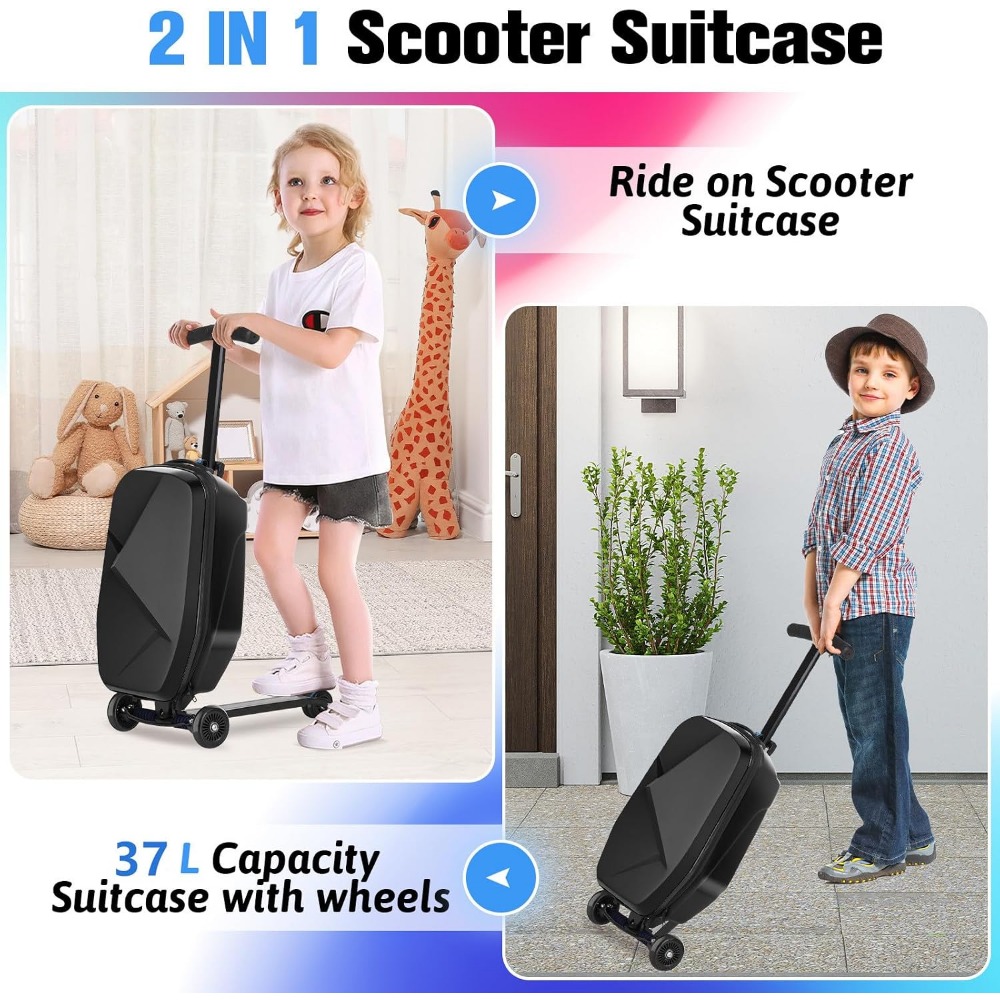 حقيبة سكوتر للأطفال: حقيبة سفر - مراجعة Kids Ride On Suitcase Scooter وسعره