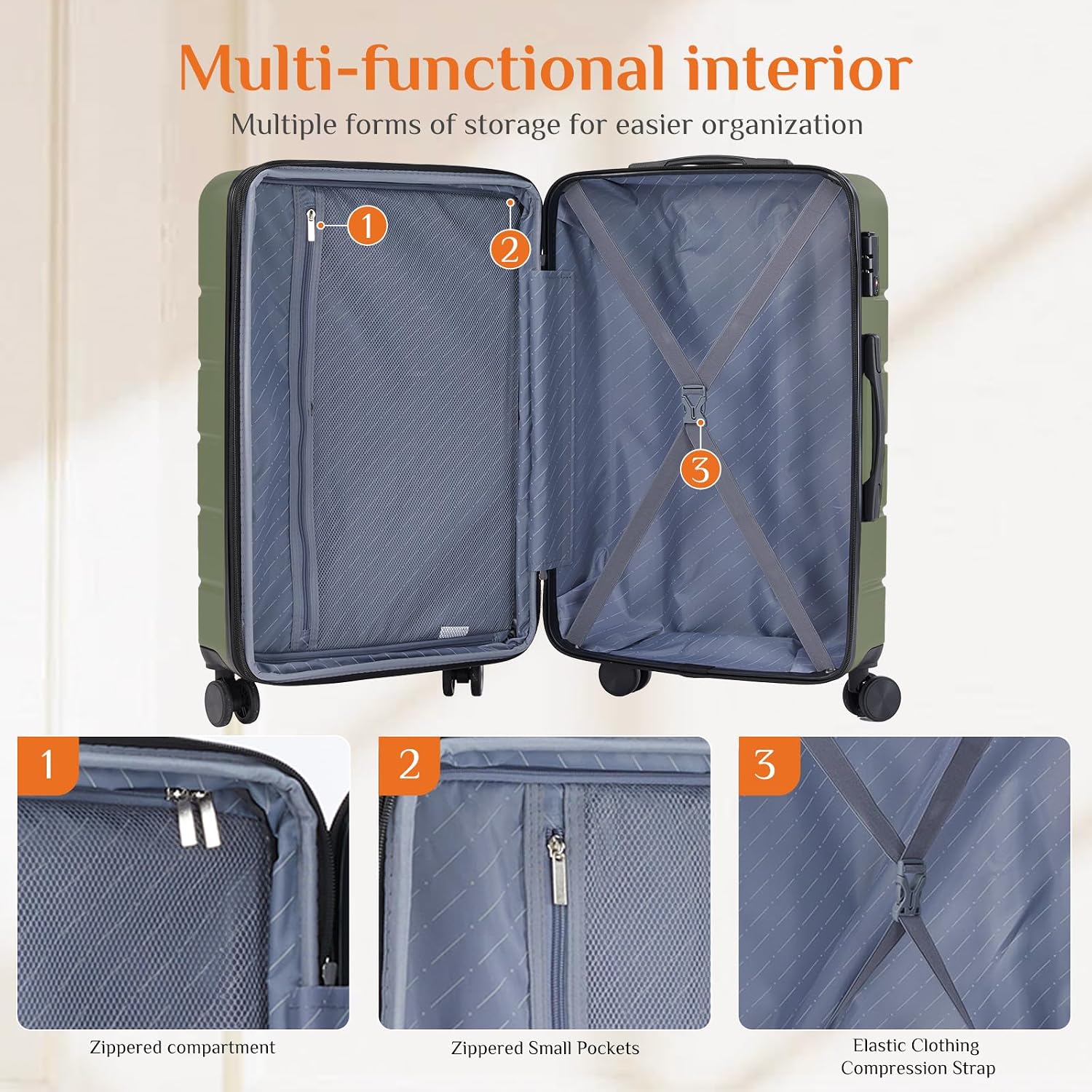 حقيبة سفر 28 بوصة، حقيبة صلبة  - مراجعة Expandable Hard Shell Luggage Set وسعره