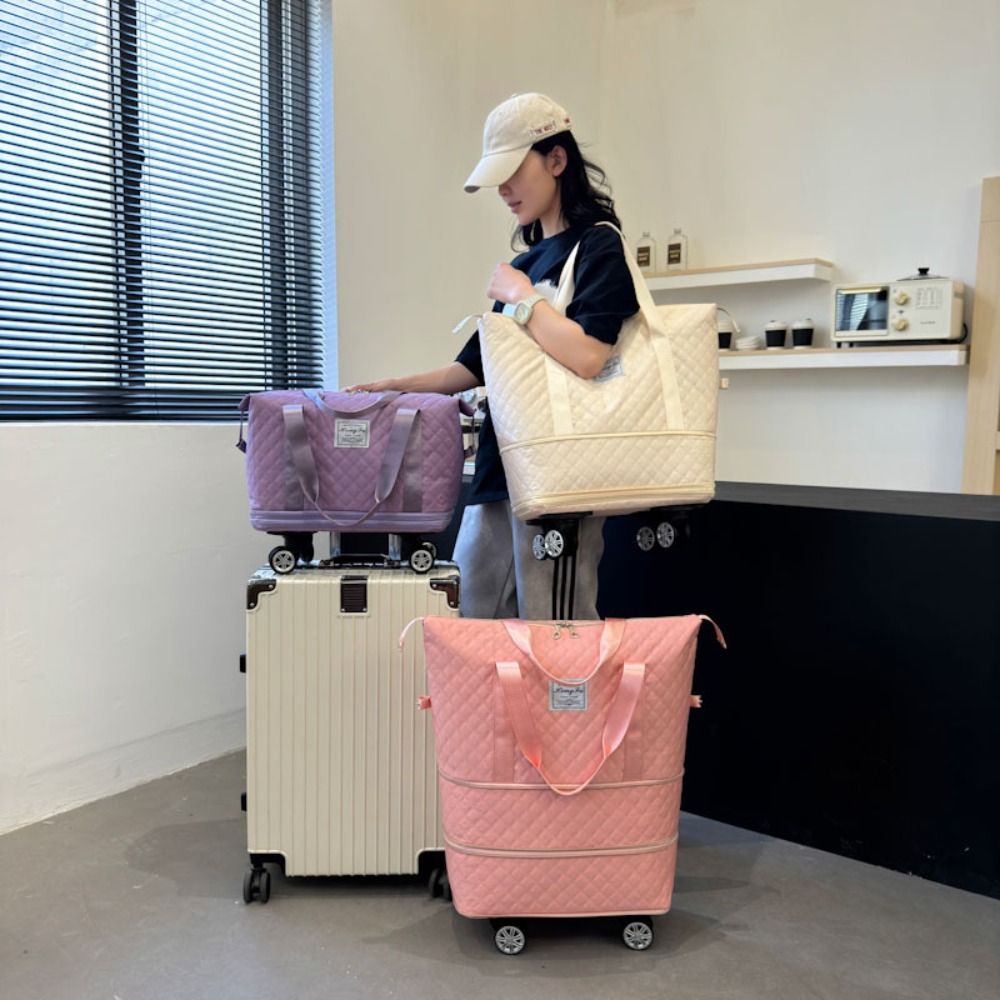 جديد أكسفورد القماش واق من الم - مراجعة Foldable Rolling Luggage Bag وسعره