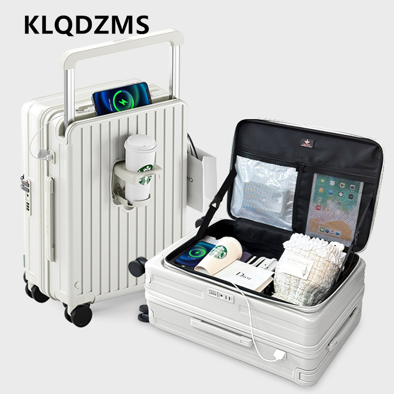 حقيبة سفر KLQDZMS قابلة للشحن  - مراجعة Front Opening Laptop Luggage 24 Inch وسعره