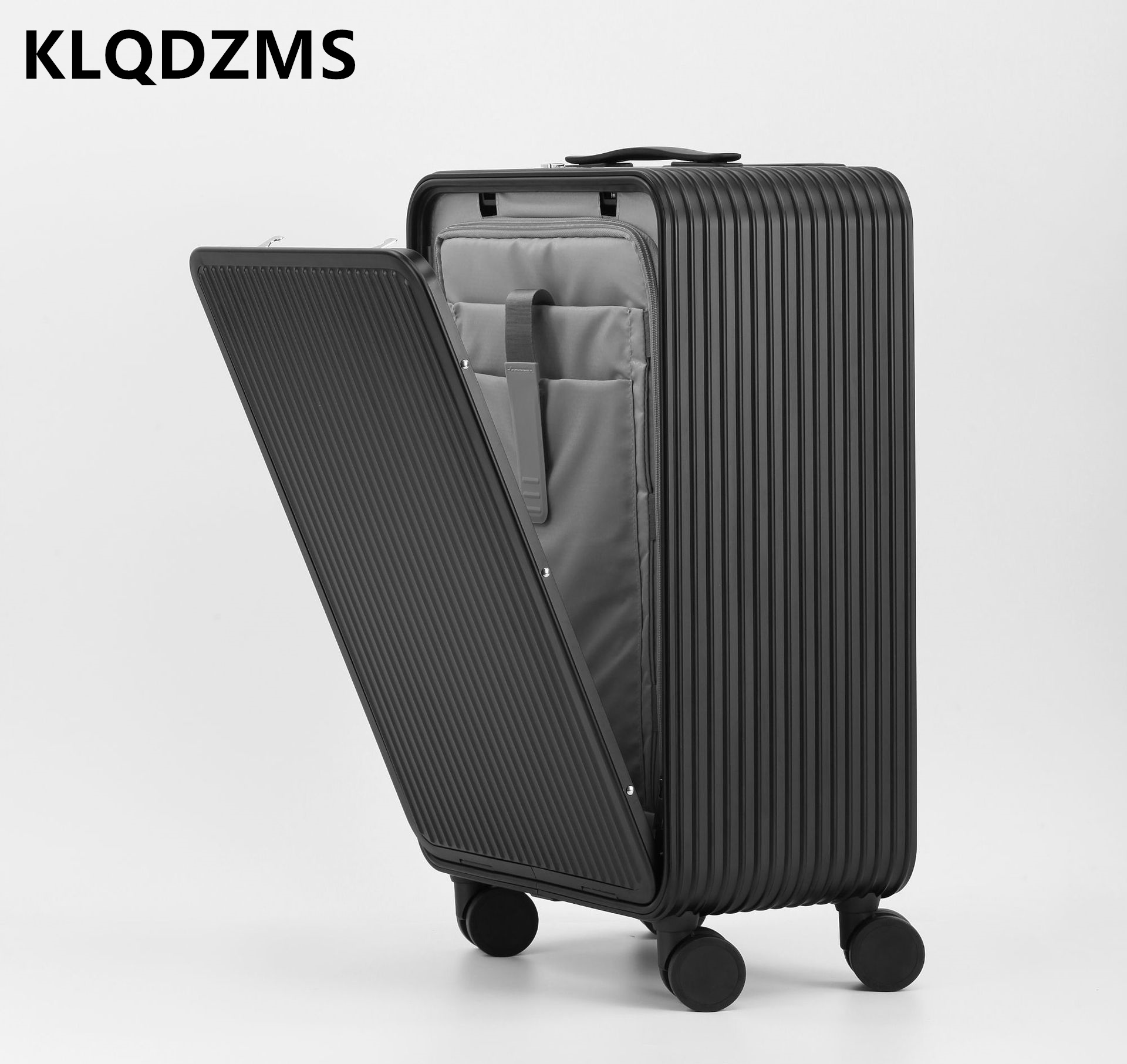 KLQDZMS الأمتعة جميع سبائك الأ - مراجعة Front Opening Laptop Luggage 24 Inch وسعره