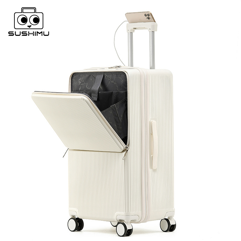 Sushimu حقيبة واسعة مقبض حقيبة - مراجعة Aluminum Frame Carry On Luggage وسعره