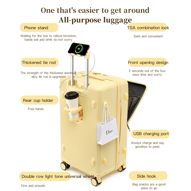 Sushimu حقيبة واسعة مقبض حقيبة - مراجعة Aluminum Frame Carry On Luggage وسعره