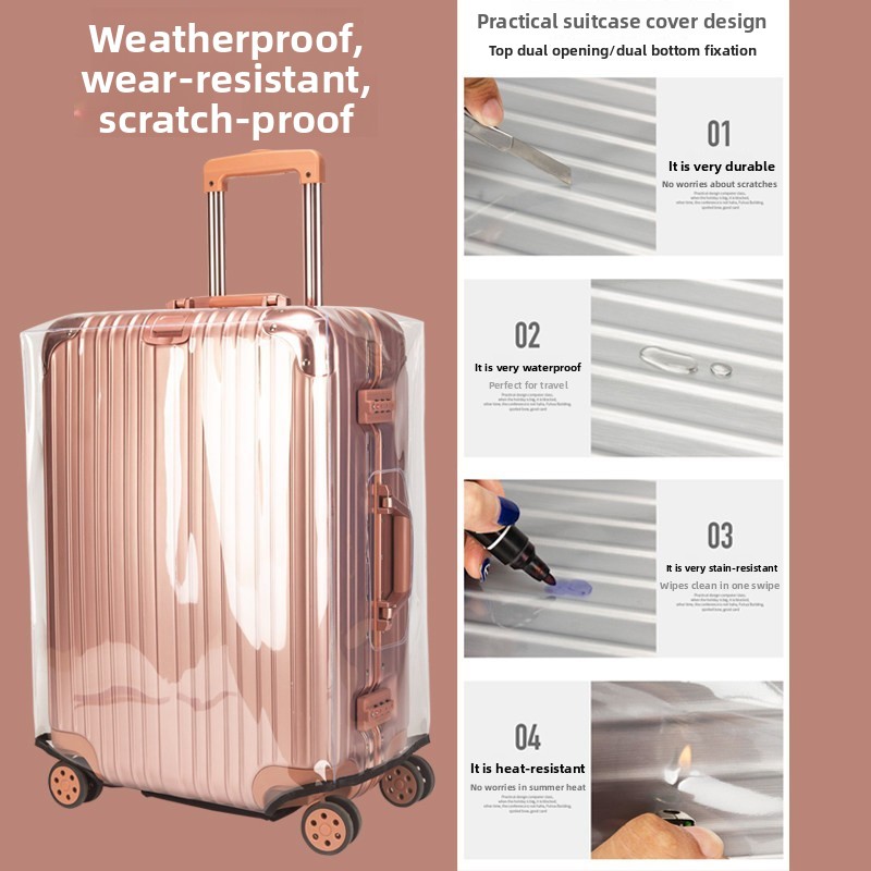 غطاء حماية سميك للأمتعة شفاف و - مراجعة Luggage Protective Cover Transparent وسعره